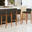 Ver imagem 2 de Kit 04 Banquetas Alta para Cozinha Sala de Jantar Bar Dara Linho Verde Musgo - Lyam Decor