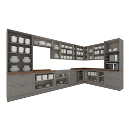 Cozinha Completa de Canto 14 Peças 20 Portas 7 Gavetas Americana Henn - 2