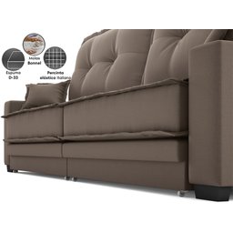 Sofá Palermo 2,80m Retrátil e Reclinável Velosuede Marrom - Netsofás - 4