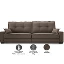 Ver imagem 4 de Sofá Palermo 2,80m Retrátil e Reclinável Velosuede Marrom - Netsofás
