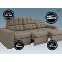 Ver imagem 3 de Sofá 3 Lugares Net Jobim Assento Retrátil e Reclinável 2,05m (L)