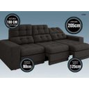 Ver imagem 3 de Sofá 3 Lugares Net Jobim Assento Retrátil e Reclinável 2,05m (L)