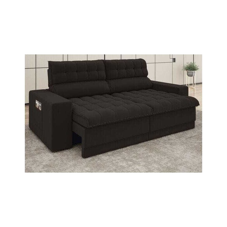 Sofá Omega 2,30M Assento Retrátil e Reclinável Velosuede Netsofás
