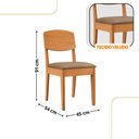 Ver imagem 5 de Mesa Diane 180cm Tampo Mdf Vidro Canto Copo com 6 Cadeiras Vel Capuccino /off /naturale /serig Off