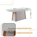 Ver imagem 4 de Mesa Diane 180cm Tampo Mdf Vidro Canto Copo com 6 Cadeiras Vel Capuccino /off /naturale /serig Off