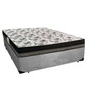 Ver imagem 1 de Cama Box Casal Suede + Colchão Casal Ortobom Iso Dupla Face 60x188x138 Cinza