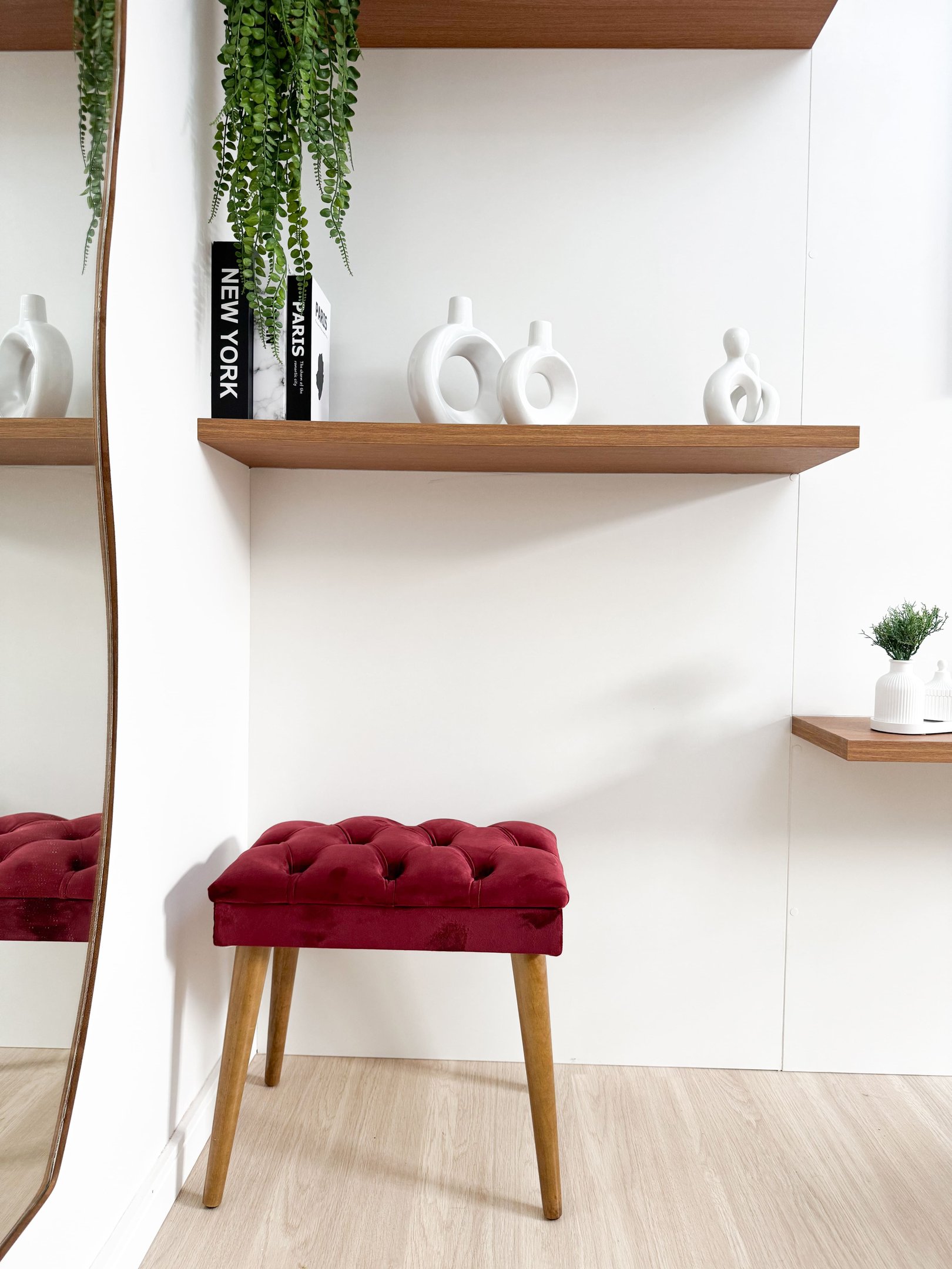 Banqueta Puff com Pé Palito Assento Estofado Apoio para Os Pés Premium Sentar Decorar - 4