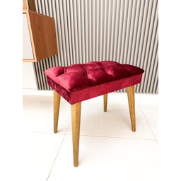 Banqueta Puff com Pé Palito Assento Estofado Apoio para Os Pés Premium Sentar Decorar - 3