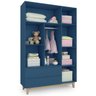 Guarda-Roupa Infantil 3 Portas e 2 Gavetas Smart Baby Blue Moon (Pé Artesanal) Fiorello - 2