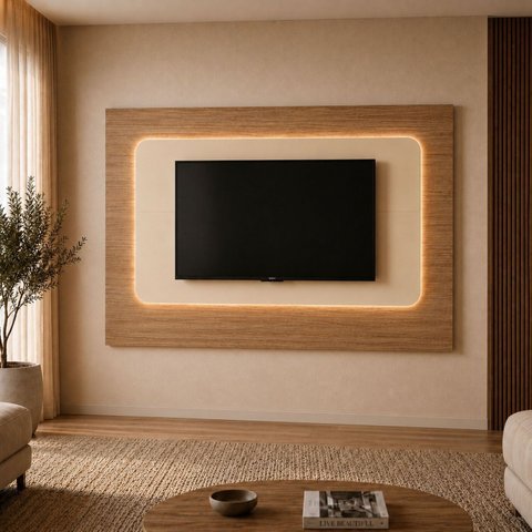 Painel para TV Serena Suspenso até 60 Polegadas 100% MDF LED 3500k 217cm