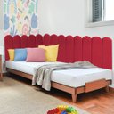 Ver imagem 2 de Cabeceira Painel Cama Casal Box Nuvem Suede Sandy 140 cm:Vermelho
