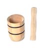 Mini Pilão com Bastão de Madeira para Alho e Temperos - 1
