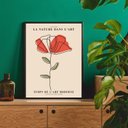 Ver imagem 1 de Quadro Minimalista Arte Moderna Flor vermelha 33x24cm:madeira Preta