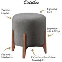 Ver imagem 4 de Kit 2 Puf Puff Para Sala Lhor Linho Cinza RM