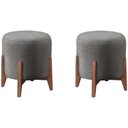 Ver imagem 1 de Kit 2 Puf Puff Para Sala Lhor Linho Cinza RM