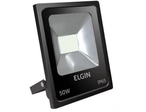 Refletor Iluminador Led Elgin Power Externo 50w Preto 110/220 6500k