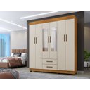 Ver imagem 2 de Guarda Roupa 6 Portas com Espelho Copacabana Benetil:cinamomo/off