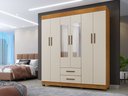 Ver imagem 2 de Guarda Roupa 6 Portas com Espelho Copacabana Benetil:cinamomo/off