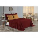 Ver imagem 4 de Jogo de Cama Casal Viúva Nobre 4 Peças Malha 100% Algodão - Vinho / Cobre