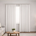 Ver imagem 1 de Cortina Linho Flamê Branco com Forro 5,00x2,30 com Argola e Prega Americana