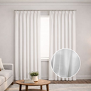 Ver imagem 2 de Cortina Linho Flamê Branco com Forro 5,00x2,30 com Argola e Prega Americana