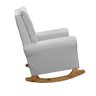 Poltrona de Amamentação Paris Base Balanço C/ Puff Retrô Linho Cinza - 4