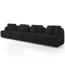 Ver imagem 6 de Sofá 5 Lugares para Sala de Estar Living 388cm Arlo F04 Veludo Preto Tc-12011 - Lyam Decor