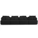 Ver imagem 3 de Sofá 5 Lugares para Sala de Estar Living 388cm Arlo F04 Veludo Preto Tc-12011 - Lyam Decor