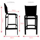 Ver imagem 2 de Banqueta de Alumínio e Tela Sling Cinza 75cm de Altura Ao Assento