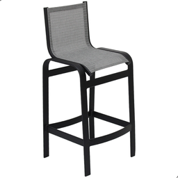 Banqueta de Alumínio e Tela Sling Cinza 75cm de Altura Ao Assento - 1