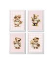 Ver imagem 1 de Kit Quadro Ursa Flores Decoração Quarto Bebê Enxoval Menina