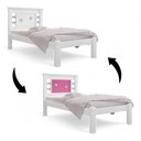 Ver imagem 3 de Cama Solteiro com Cabeceira Flex Laribella Branca e Rosa