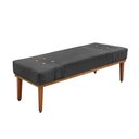 Ver imagem 1 de Divã Recamier Banco Base Madeira para Quarto Gênova 140cm Suede Preto S04 - D'Rossi