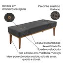 Ver imagem 3 de Divã Recamier Banco Base Madeira para Quarto Gênova 140cm Suede Preto S04 - D'Rossi