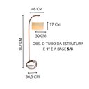 Ver imagem 3 de Luminária de Chão Floripa Abajur de Piso Moderno Metal Cúpula Cilíndrica Tecido Palha:rose Gold