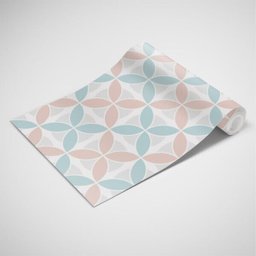 Papel de Parede Adesivo Retro Azul e Rosa Pastel - 2
