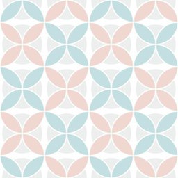 Papel de Parede Adesivo Retro Azul e Rosa Pastel - 3