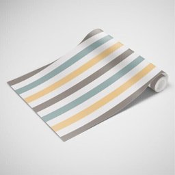 Papel de Parede Adesivo Listrado Marrom Amarelo e Verde - 2
