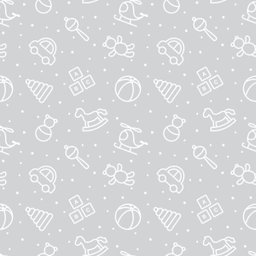 Papel de Parede Adesivo Infantil Elementos Cinza - 3