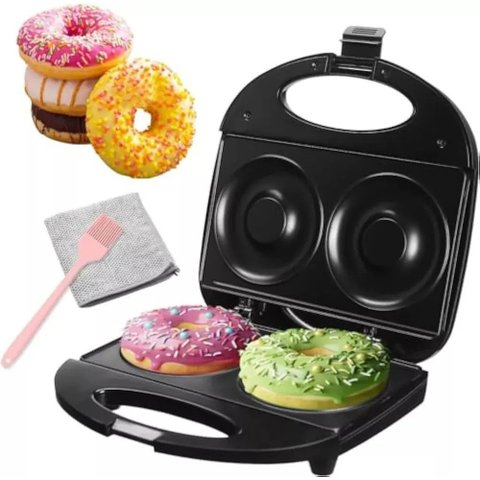 Super Maquina 2 Donuts Grande 10cm Confeitaria Culinária Lanche110v