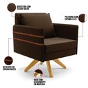 Ver imagem 4 de Kit 01 Namoradeira 02 Lugares e 02 Poltronas Mari Suede Marrom Base de Madeira Ma30 - D'Rossi