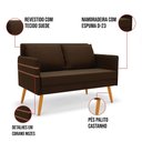 Ver imagem 5 de Kit 01 Namoradeira 02 Lugares e 02 Poltronas Mari Suede Marrom Base de Madeira Ma30 - D'Rossi