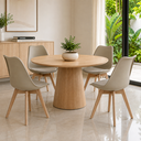 Ver imagem 2 de Kit 4 Cadeiras Polipropileno Saarinen Leda Wood: Design para Sala de Jantar - Fendi
