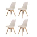 Ver imagem 1 de Kit 4 Cadeiras Polipropileno Saarinen Leda Wood: Design para Sala de Jantar - Fendi