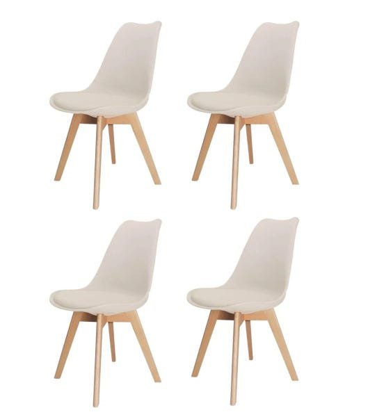 Kit 4 Cadeiras Leda Saarinen Design Nude