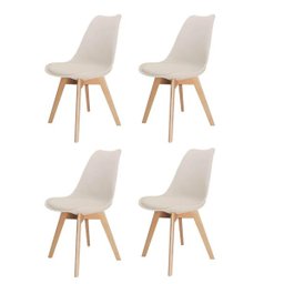 Kit 4 Cadeiras Leda Saarinen Design Bege - 3