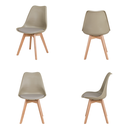 Ver imagem 3 de Kit 4 Cadeiras Polipropileno Saarinen Leda Wood: Design para Sala de Jantar - Fendi