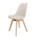 Ver imagem 1 de Kit 4 Cadeiras Polipropileno Leda Wood: Design para Sala de Jantar - Bege