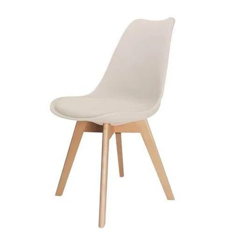 Kit 4 Cadeiras Polipropileno Leda Wood: Design para Sala de Jantar - Bege