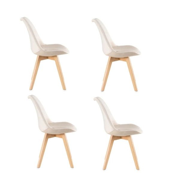 Kit 4 Cadeiras Leda Saarinen Design Nude - 2